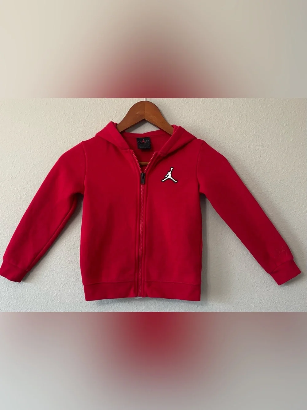 Jordan Jumpman Boys Red Full Zip Fleece Hoodie Jacket 4T